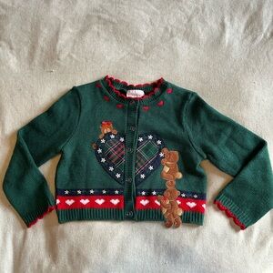 Vintage girl’s teddy bear heart Christmas sweater size 6